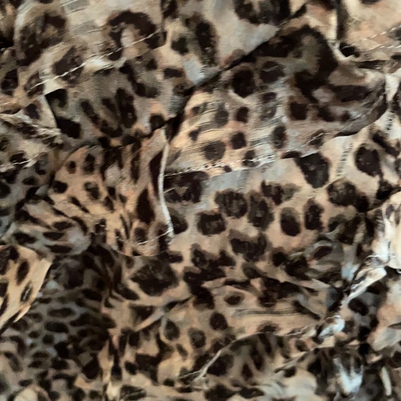 Super cute cheetah print blue blouse! - Picture 5 of 7
